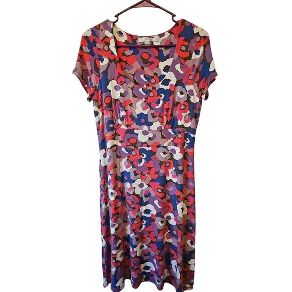 Boden Floral Short-Sleeve Dress Size 10 R Multi-Color - Picture 1 of 8
